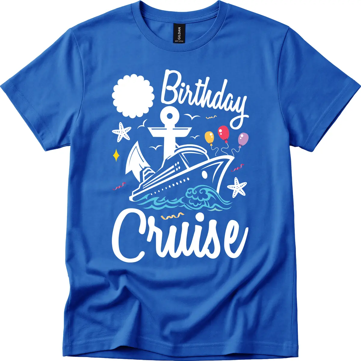 Birthday Cruise Nautical Celebration T-Shirt in Royal
