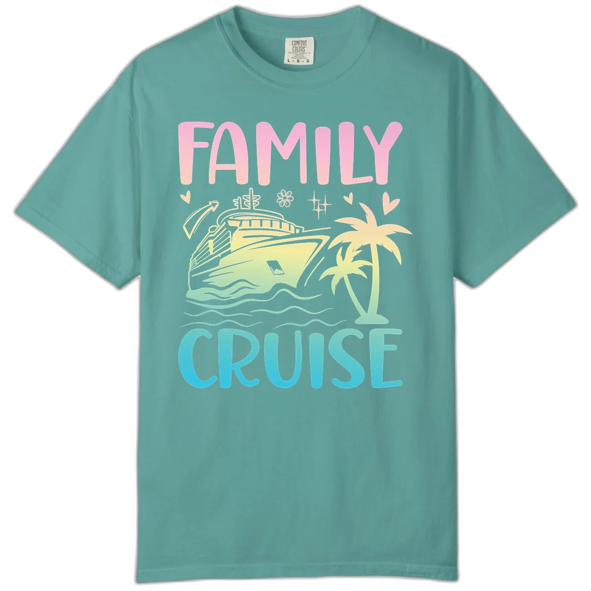 Family Cruise Vacation Comfort Color in Seafoam