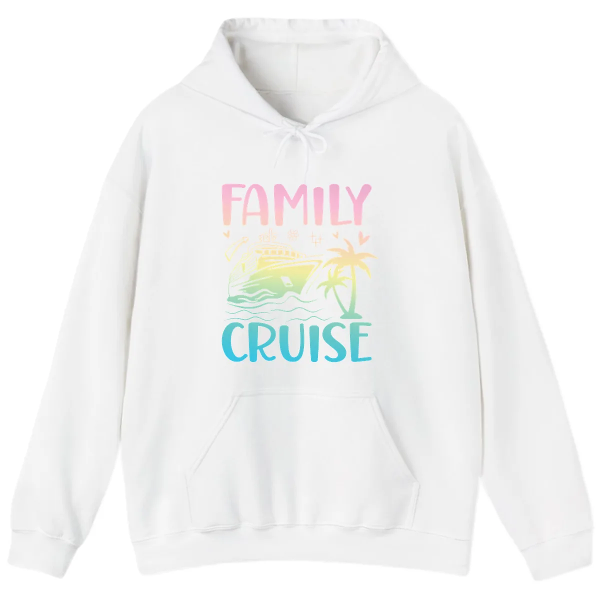 Family Cruise Vacation Hoodie in White
