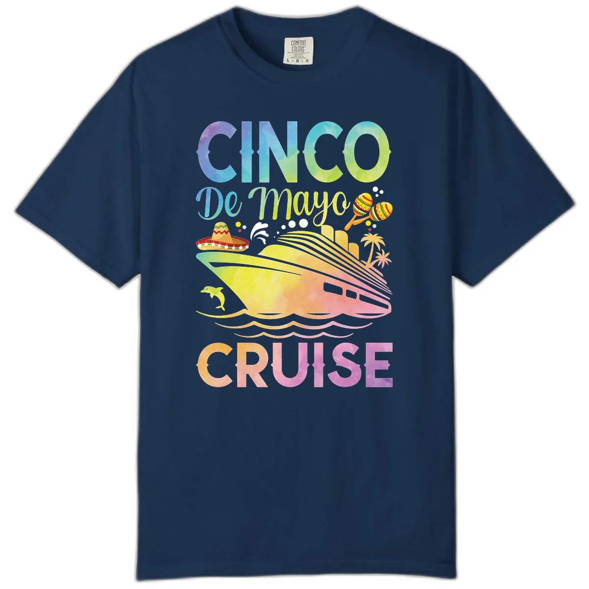 Cinco De Mayo Cruise Comfort Color in Navy
