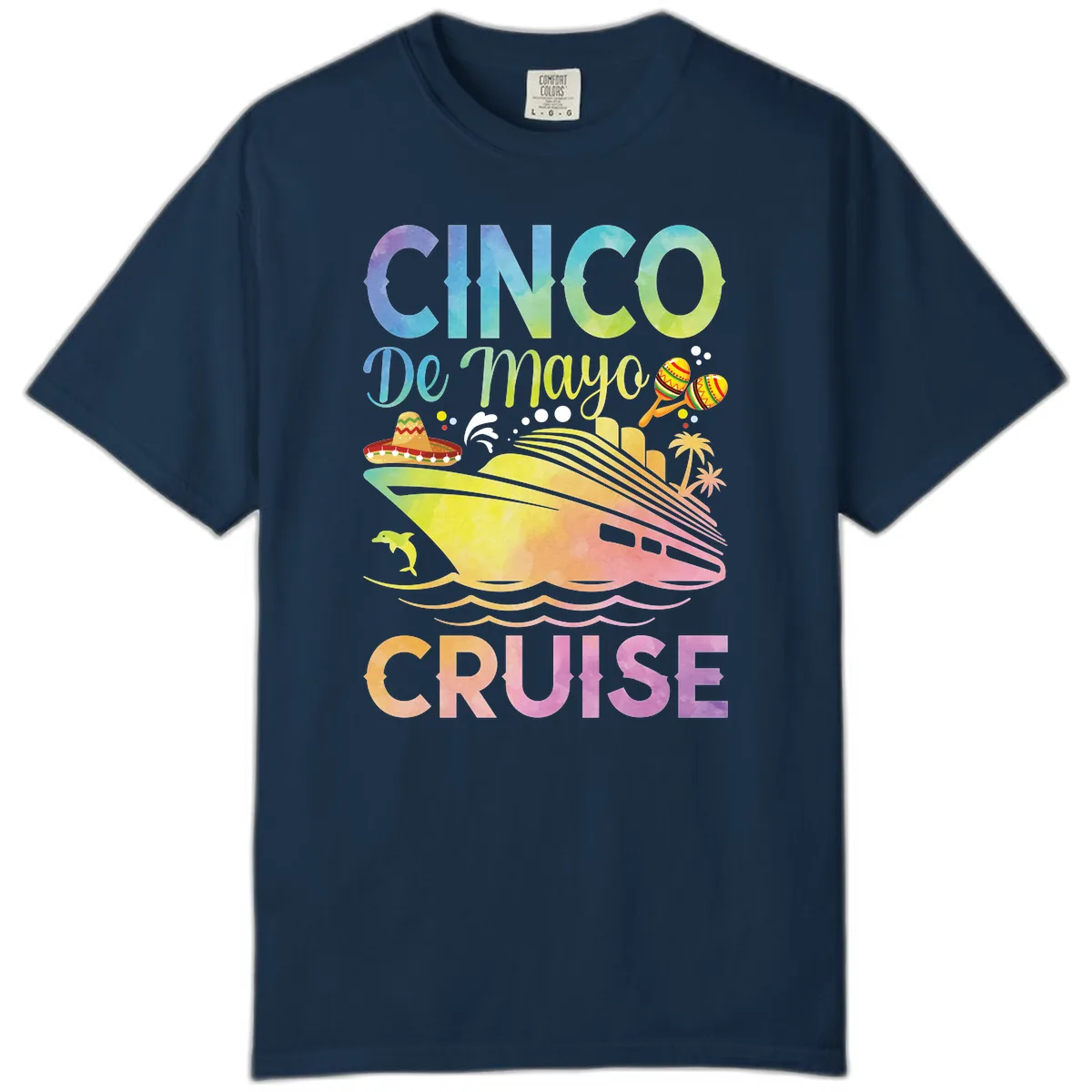 Cinco De Mayo Cruise Comfort Color in True Navy
