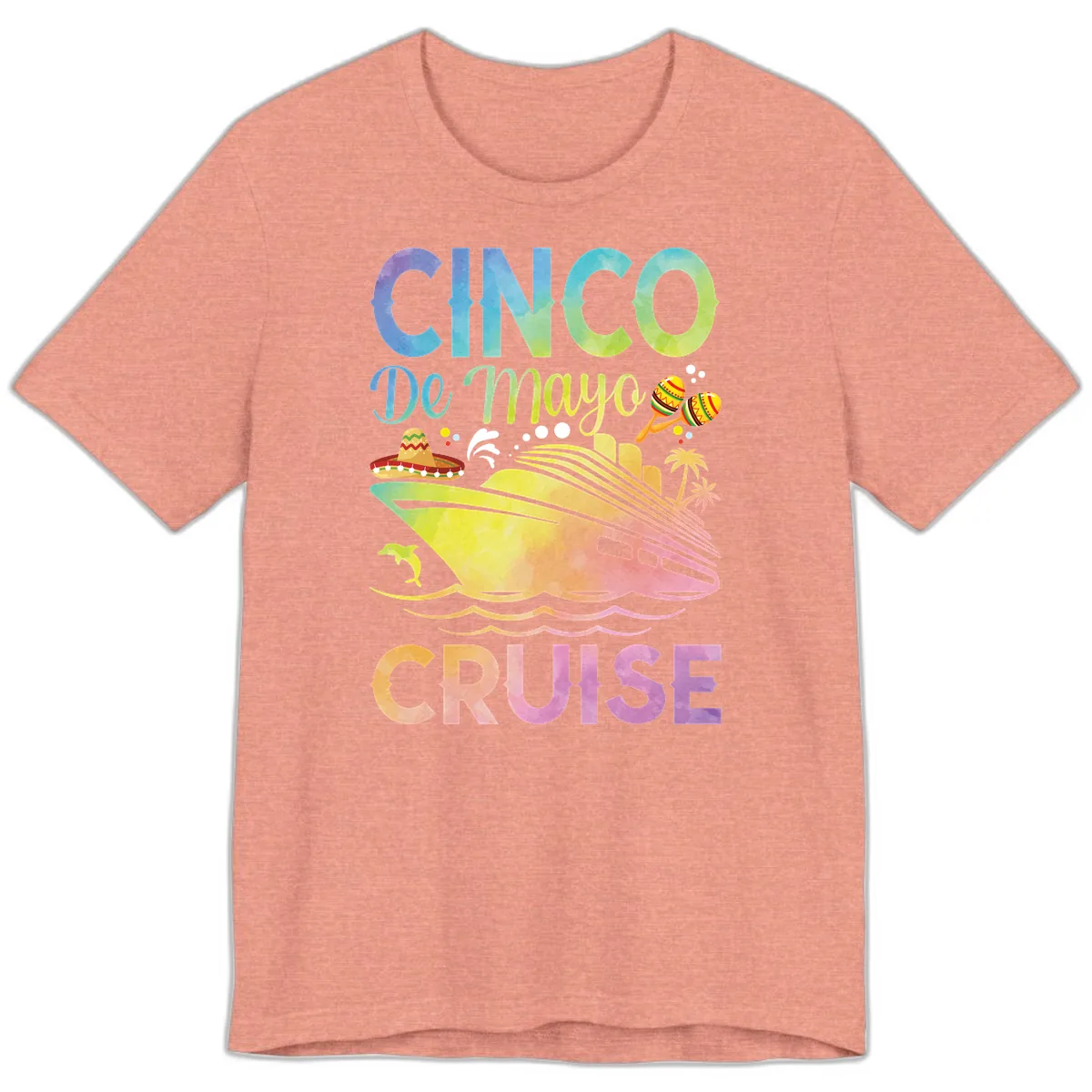 Cinco De Mayo Cruise Premium T-Shirt in Heather Sunset