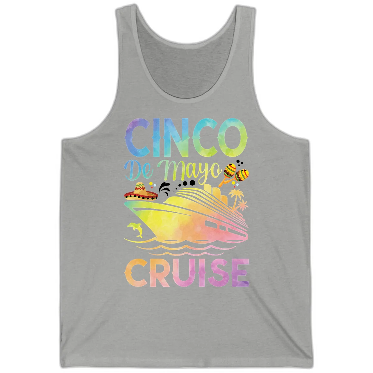 Cinco De Mayo Cruise Tank in Athletic Heather
