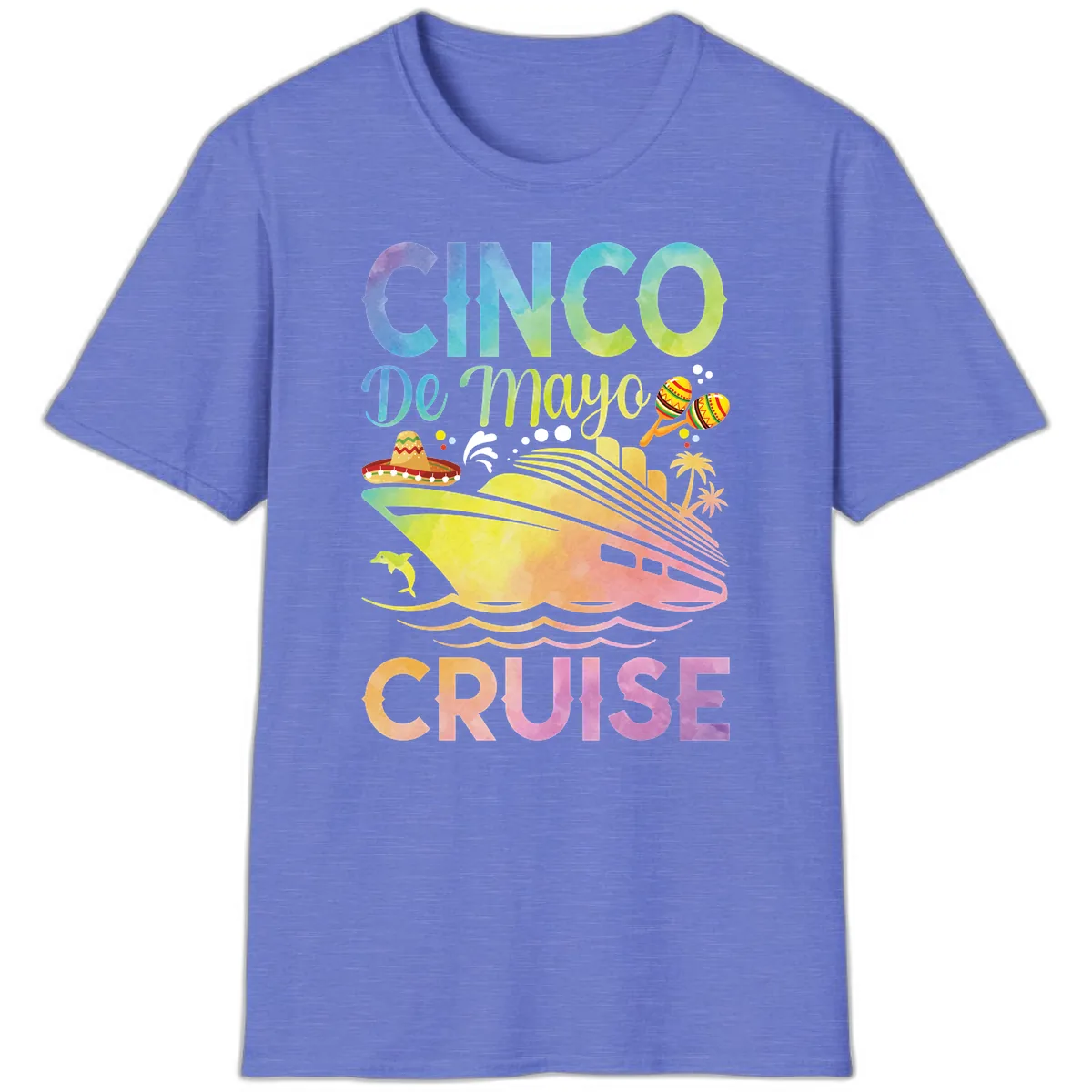 Cinco De Mayo Cruise T-Shirt in Heather Royal