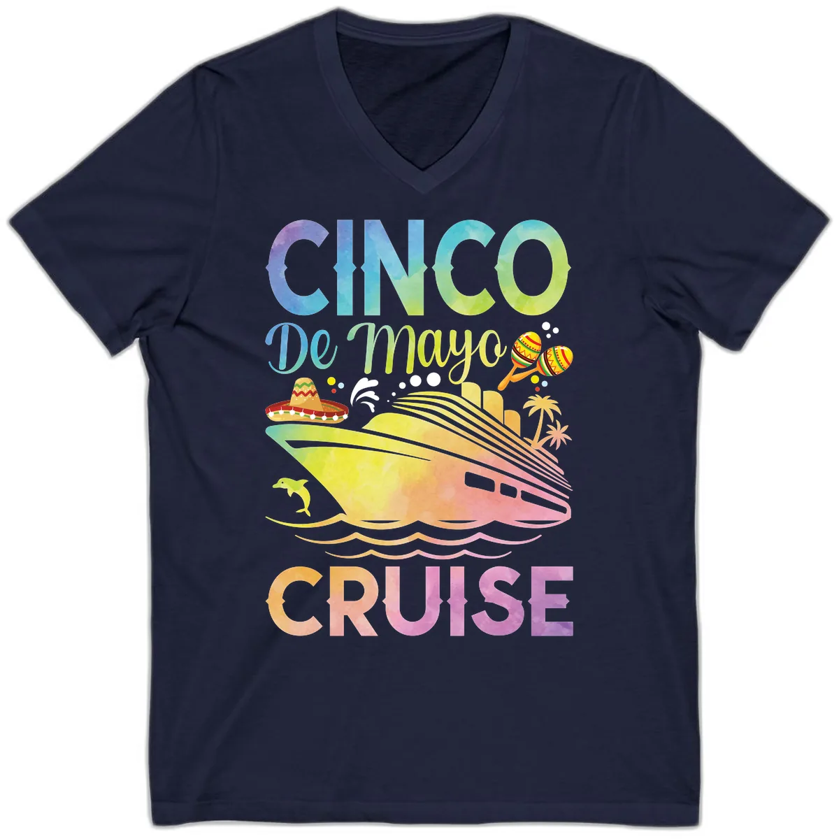 Cinco De Mayo Cruise V-Neck in Navy