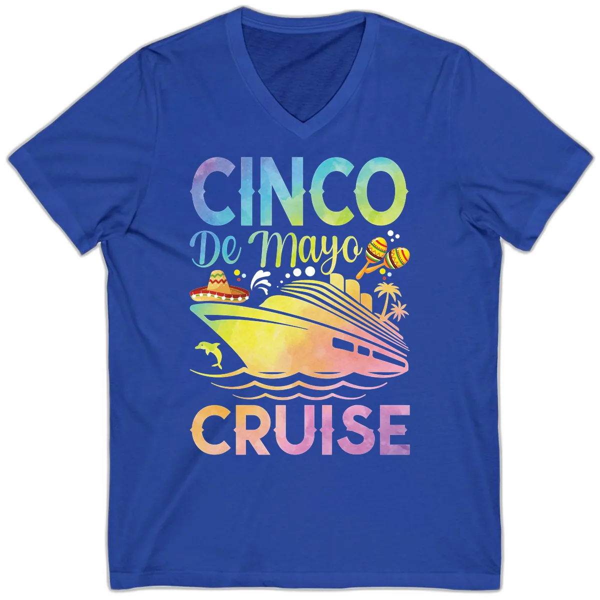 Cinco De Mayo Cruise V-Neck in True Royal
