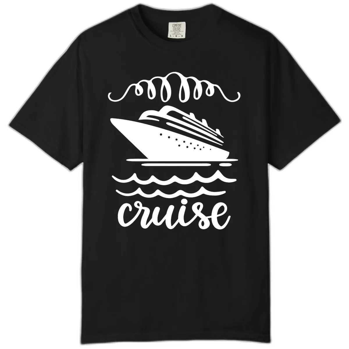 Cruise Ship Ocean Waves Comfort Color in Black