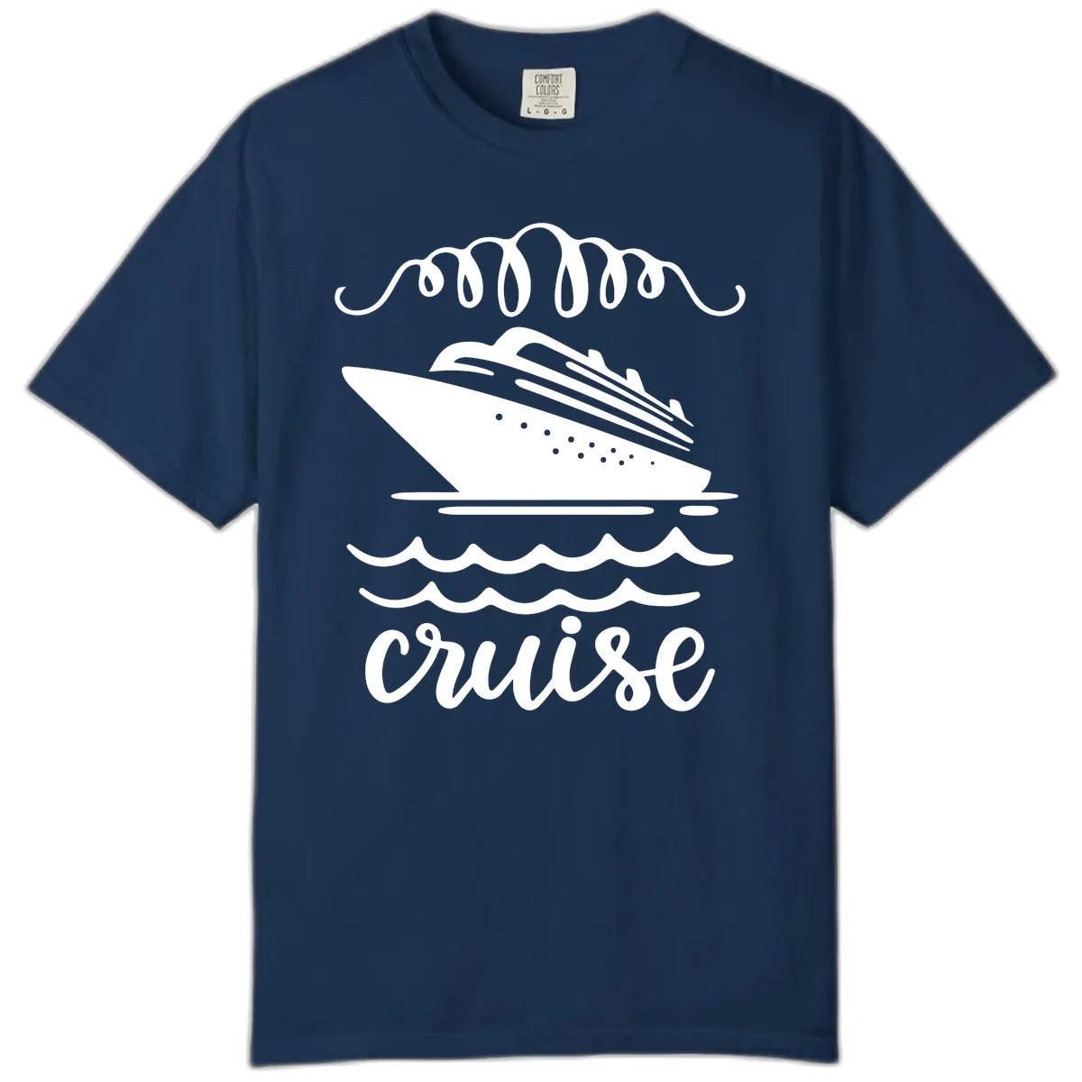 Cruise Ship Ocean Waves Comfort Color in Navy