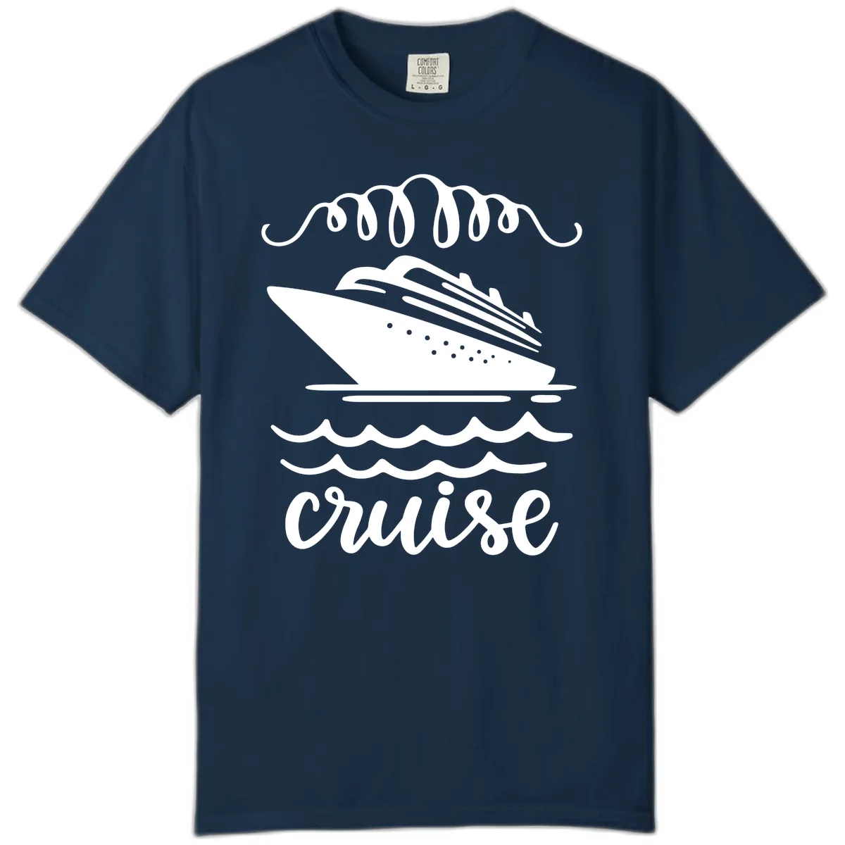 Cruise Ship Ocean Waves Comfort Color in True Navy