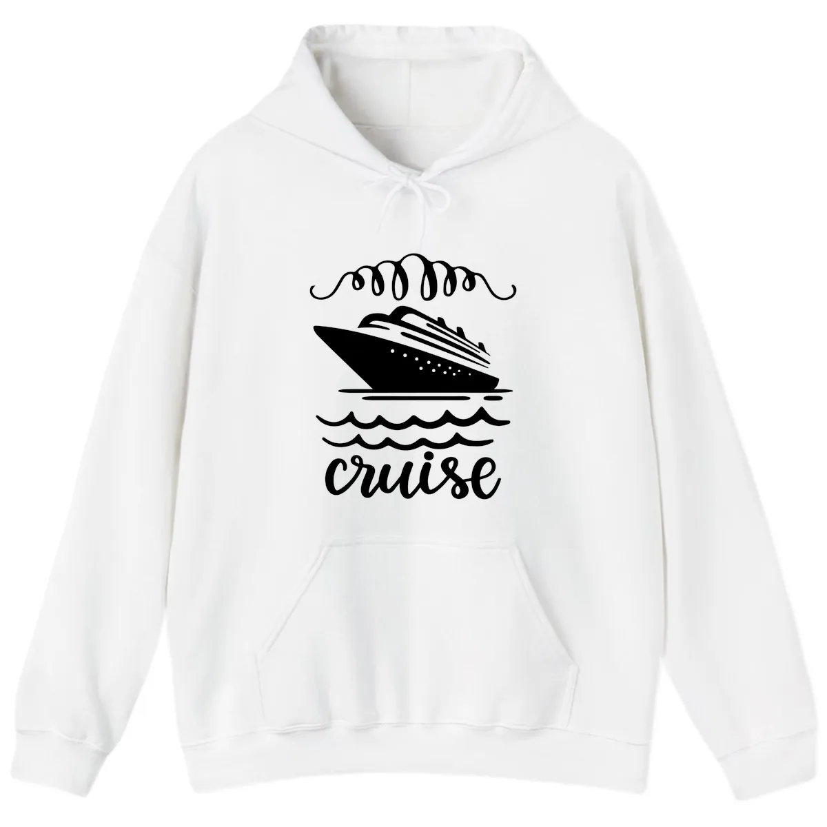 Cruise Ship Ocean Waves Hoodie in White