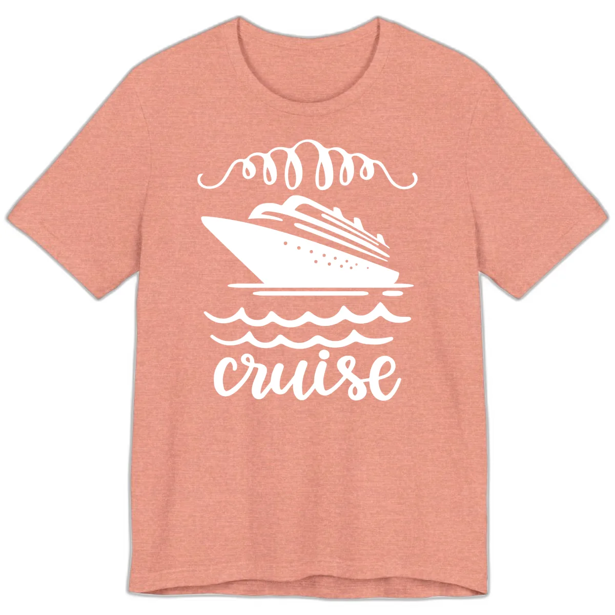 Cruise Ship Ocean Waves Premium T-Shirt in Heather Sunset