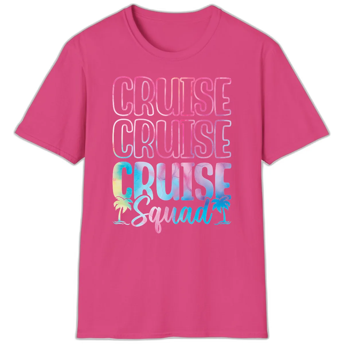 Cruise Cruise Cruise Squad T-Shirt in Heliconia