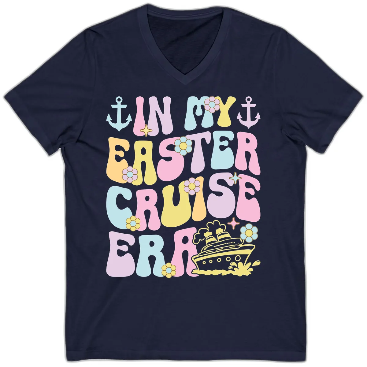 In My Cruise Era V-Neck in Navy