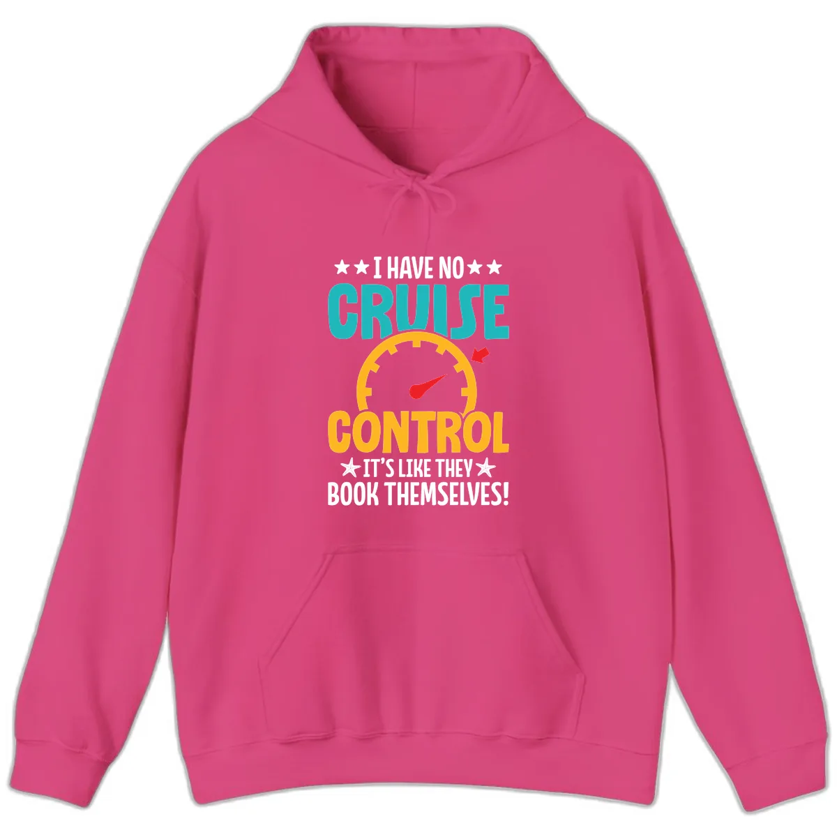 No Cruise Control Hoodie in Heliconia