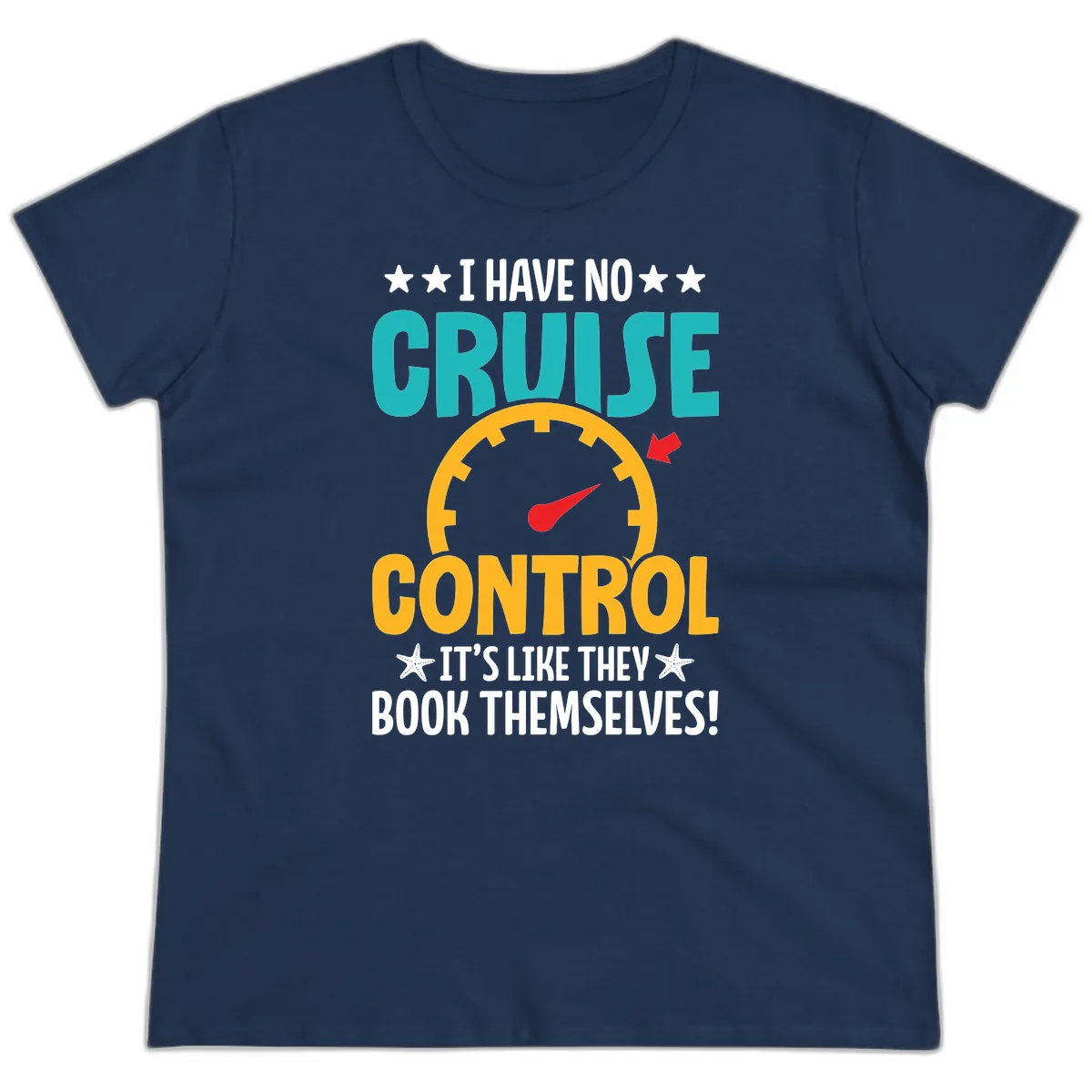 No Cruise Control Ladies Tee in Navy