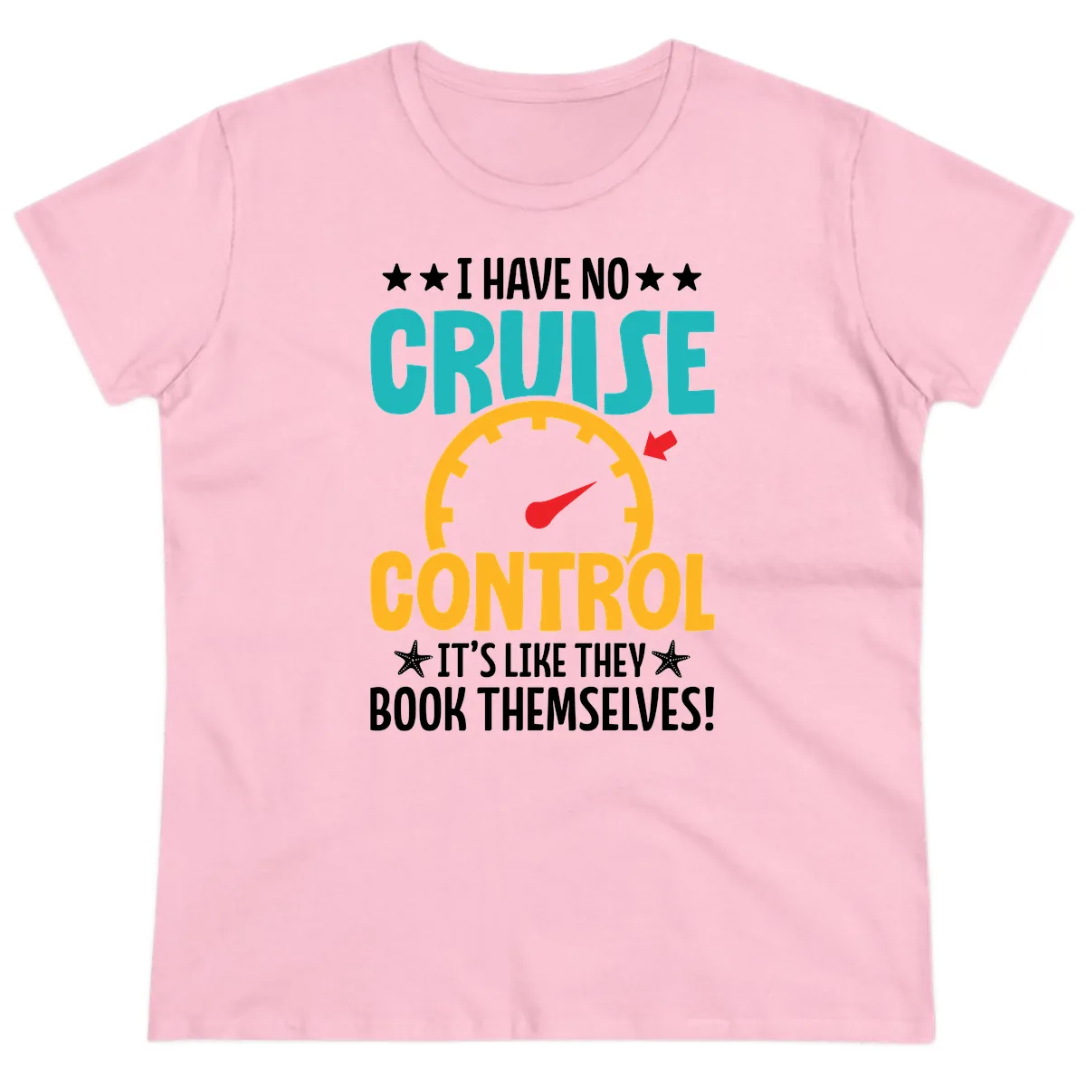 No Cruise Control Ladies Tee in Light Pink