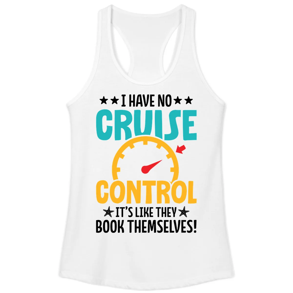 No Cruise Control Ladies Tank in White