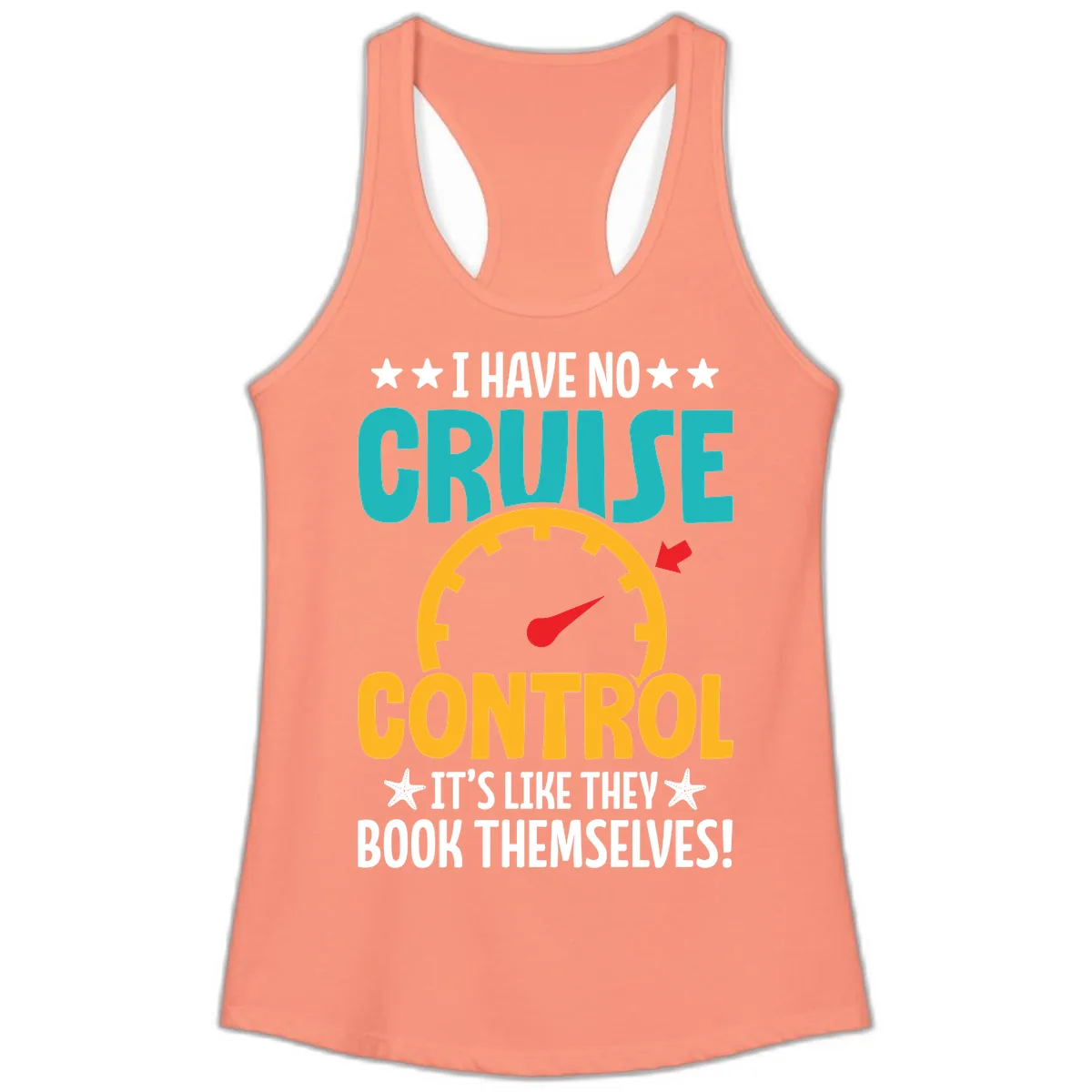 No Cruise Control Ladies Tank in Solid Light Orange