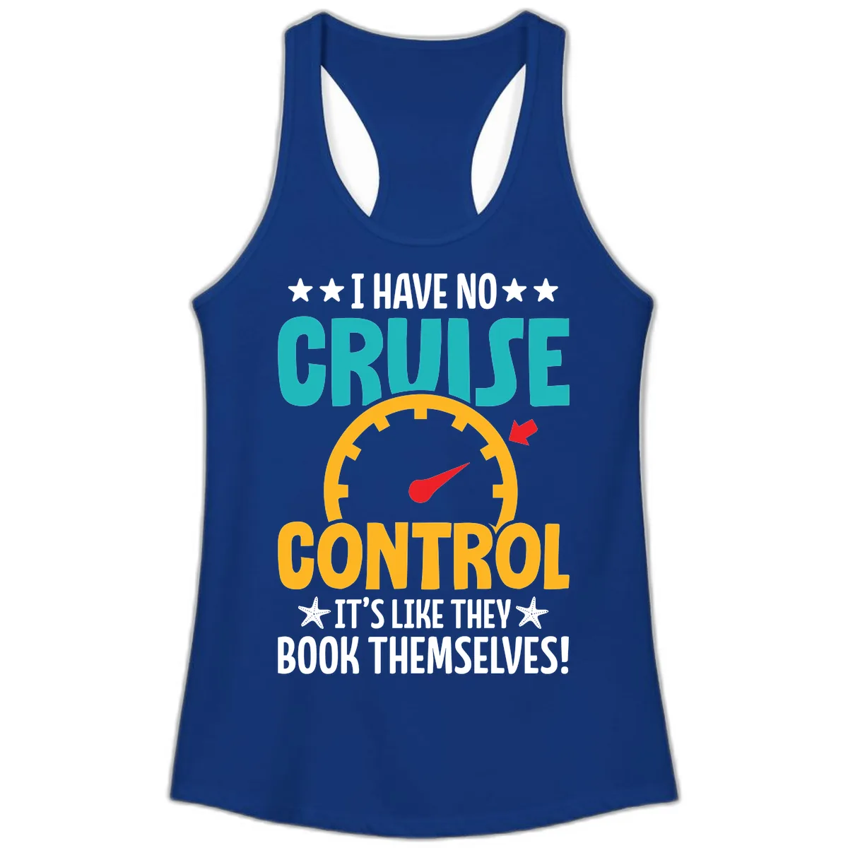 No Cruise Control Ladies Tank in Solid Royal