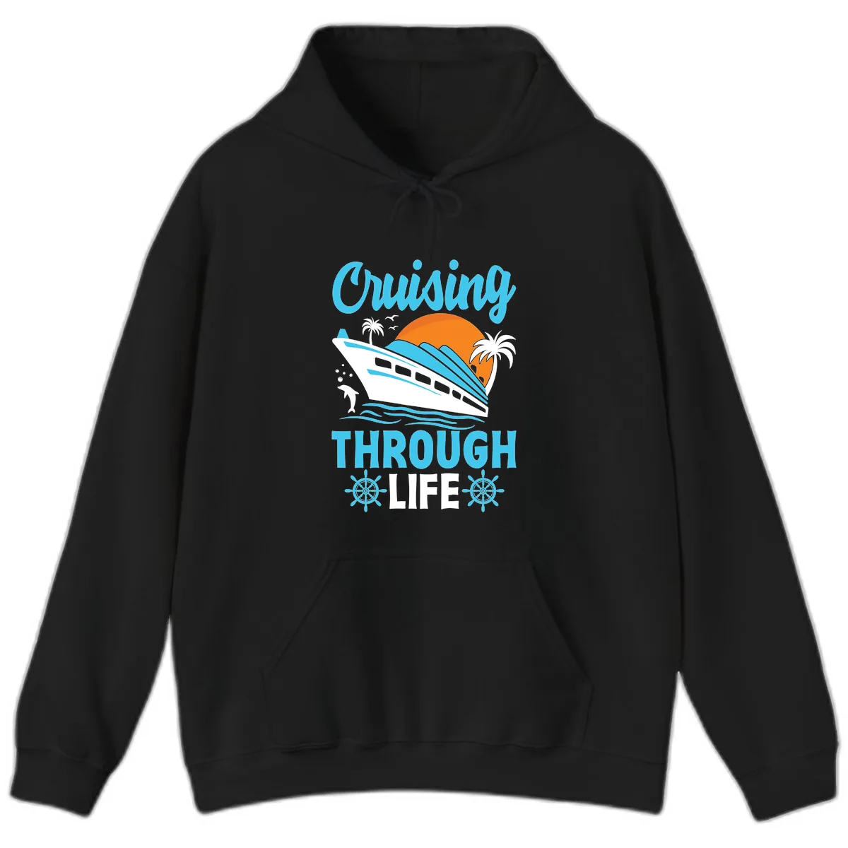 Cruising Through Life Hoodie in Black