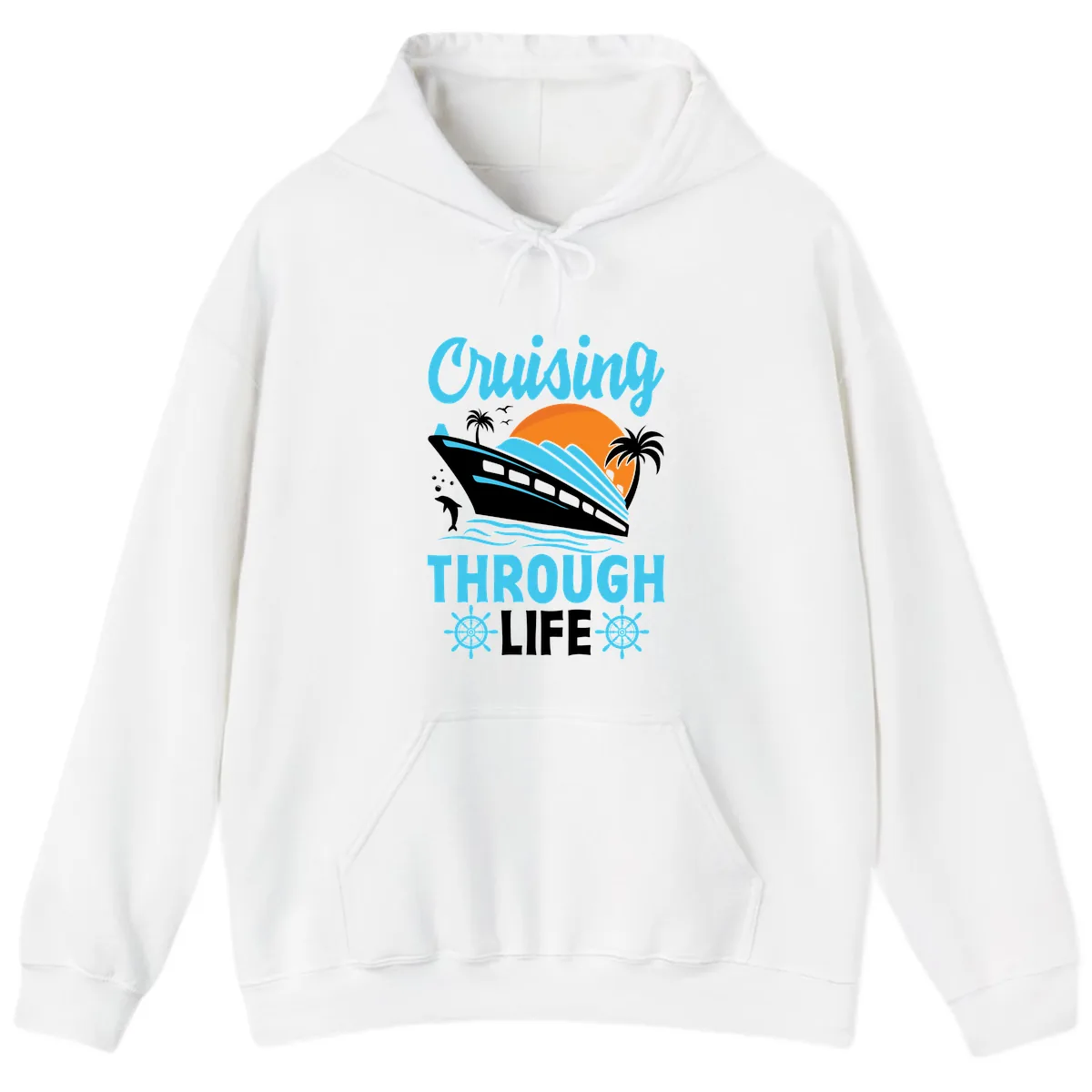 Cruising Through Life Hoodie in White