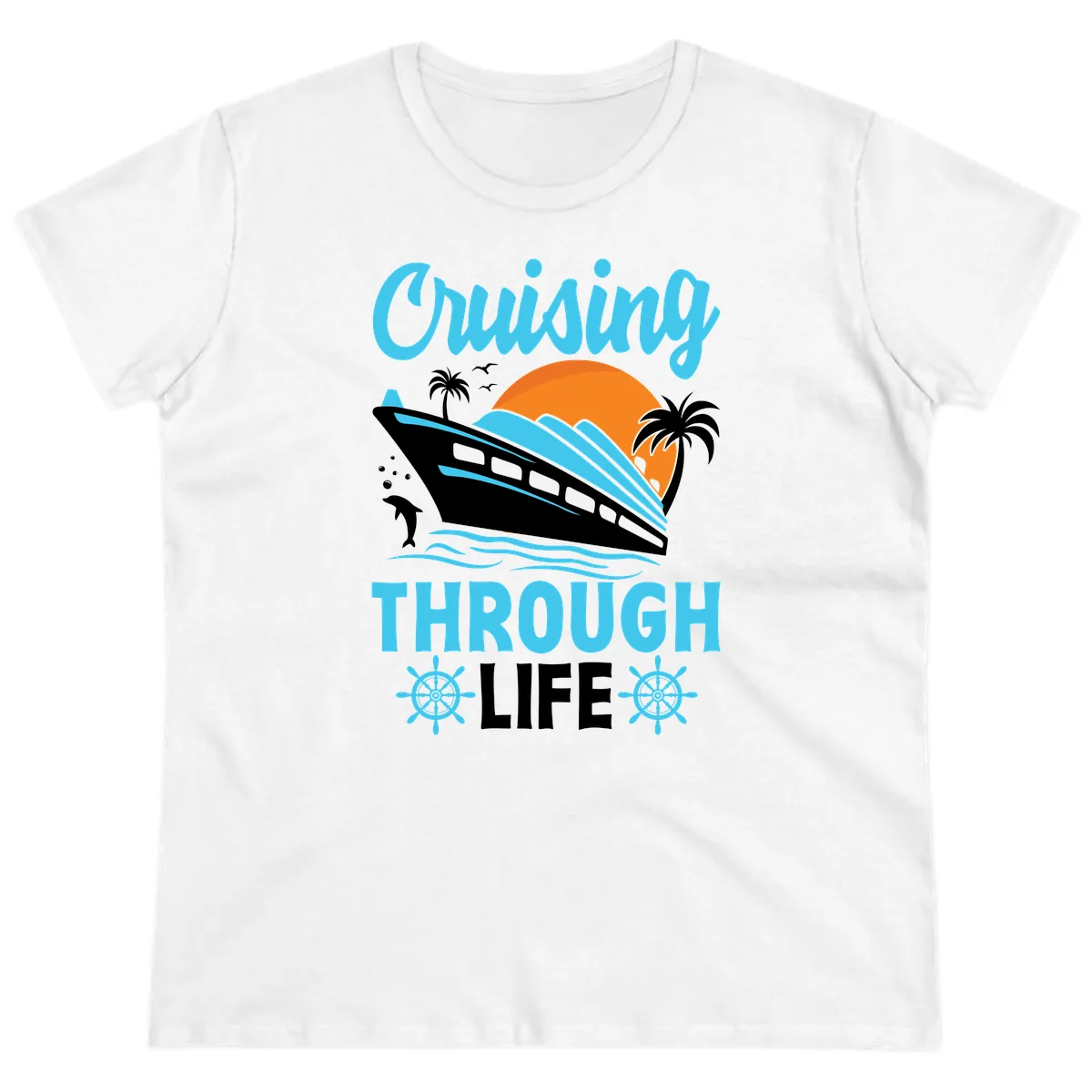 Cruising Through Life Ladies Tee in White