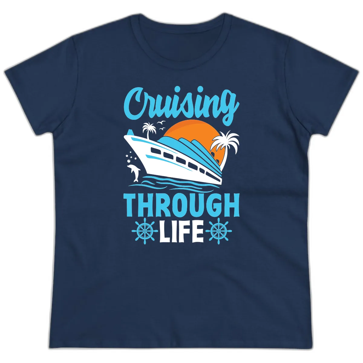 Cruising Through Life Ladies Tee in Navy