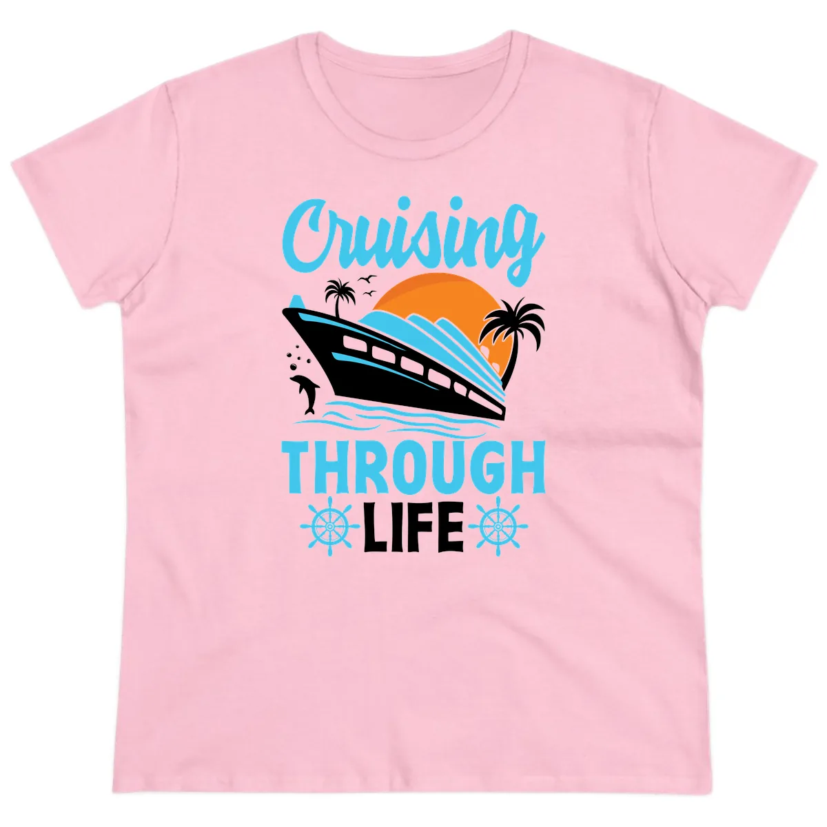 Cruising Through Life Ladies Tee in Light Pink