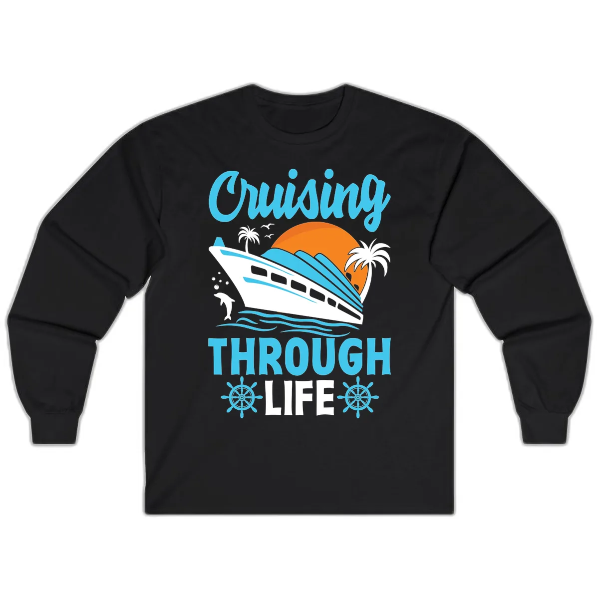 Cruising Through Life Long Sleeve in Black