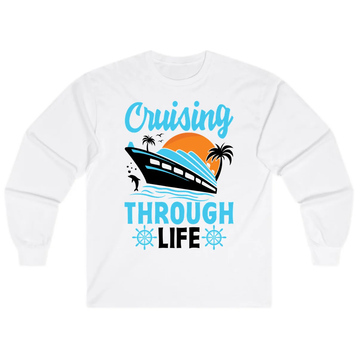 Cruising Through Life Long Sleeve in White