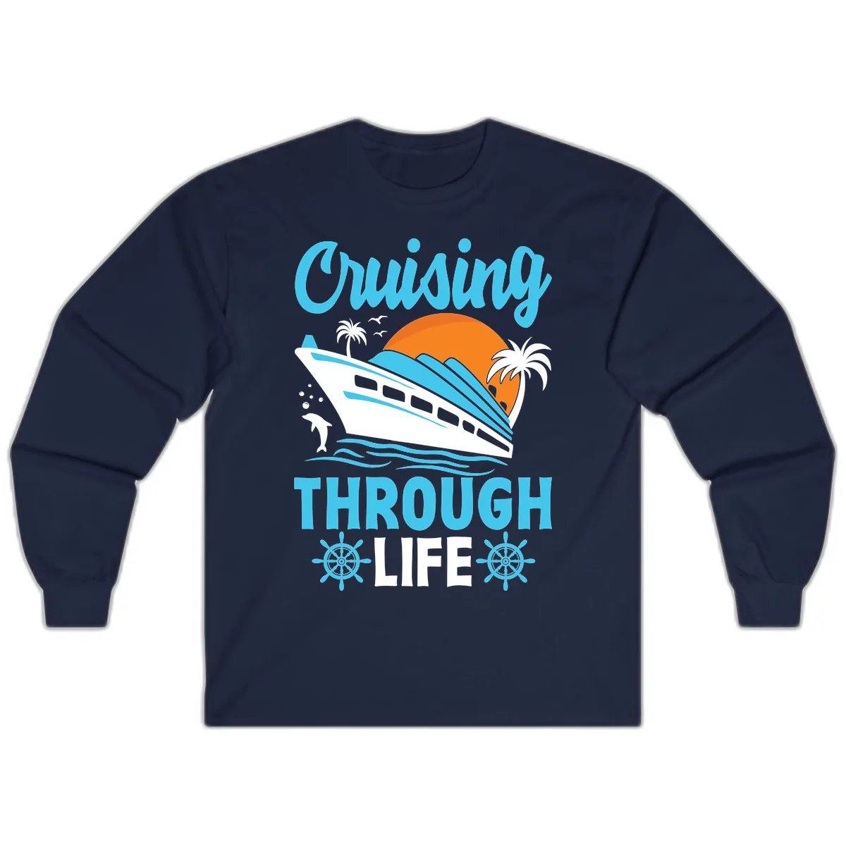 Cruising Through Life Long Sleeve in Navy