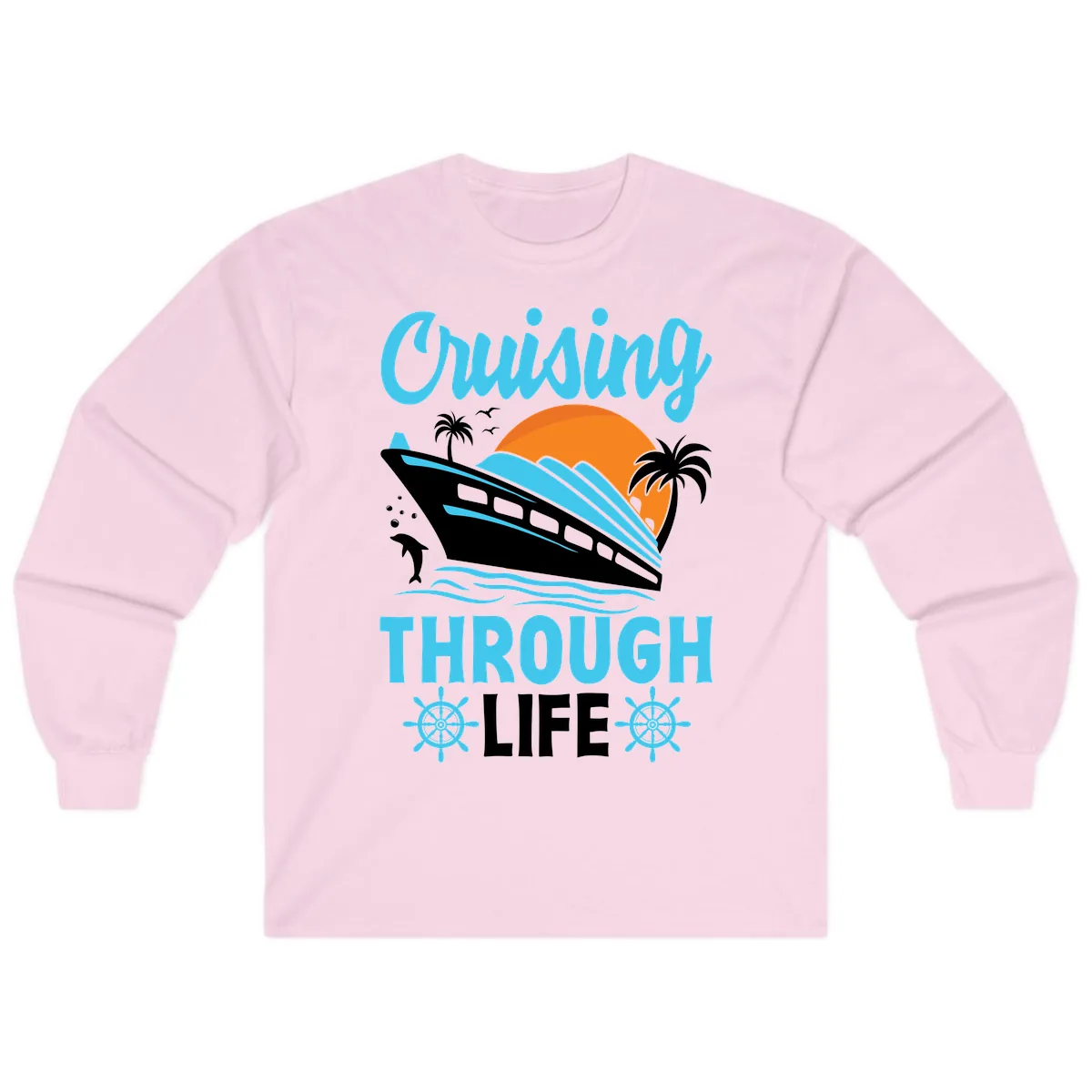 Cruising Through Life Long Sleeve in Light Pink