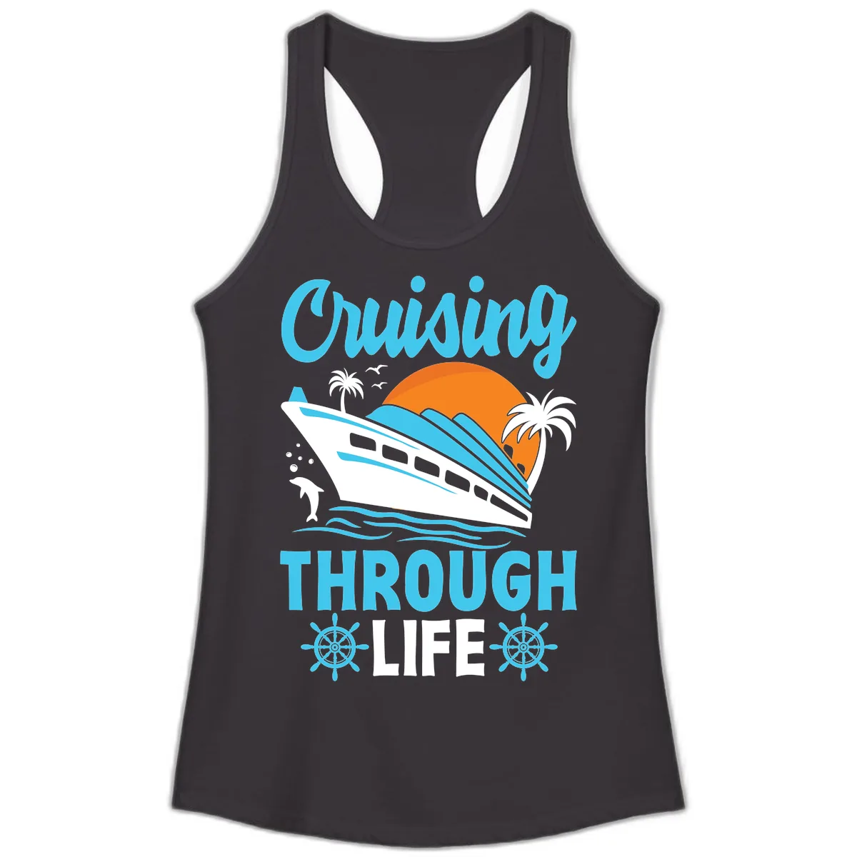Cruising Through Life Ladies Tank in Black