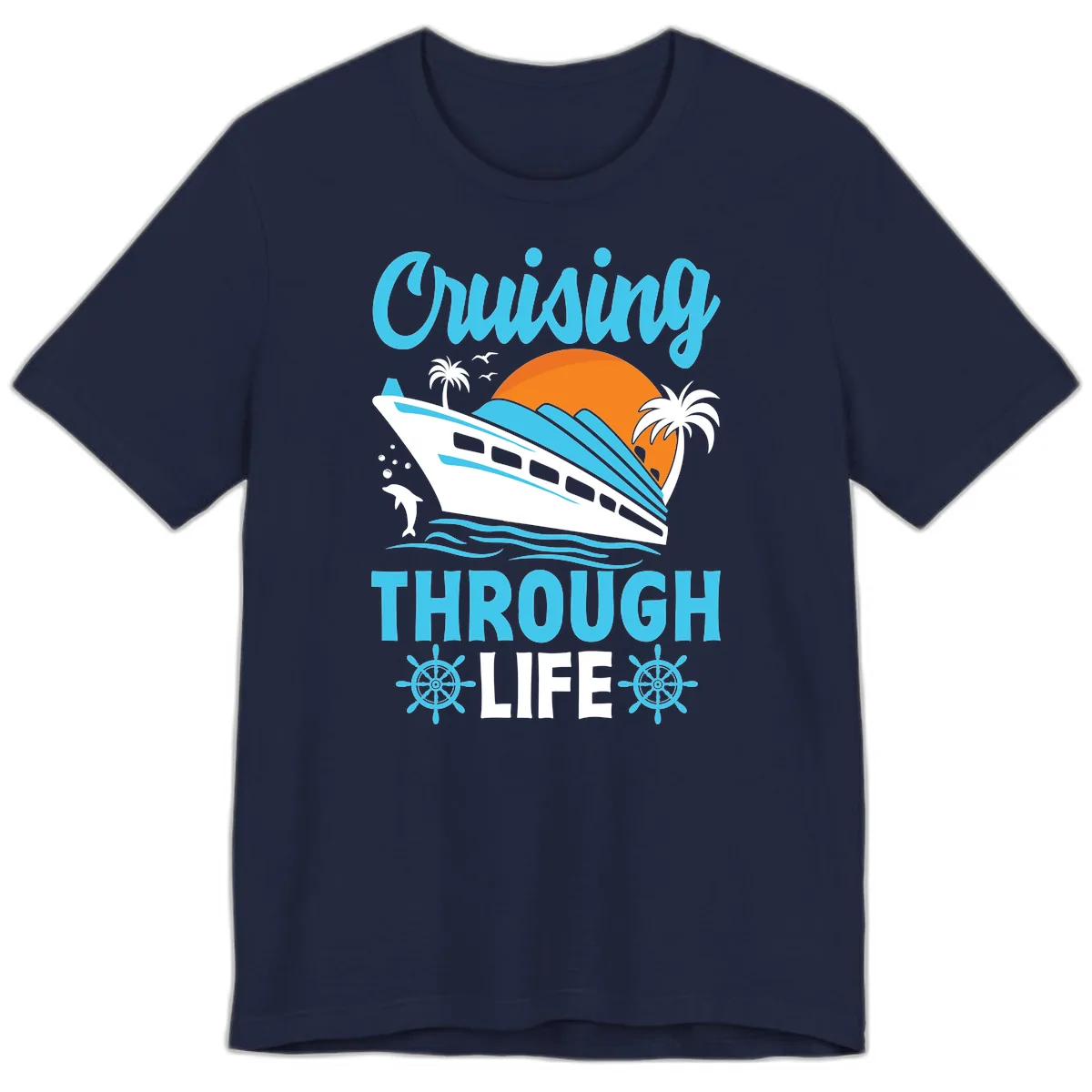Cruising Through Life Premium T-Shirt in Navy