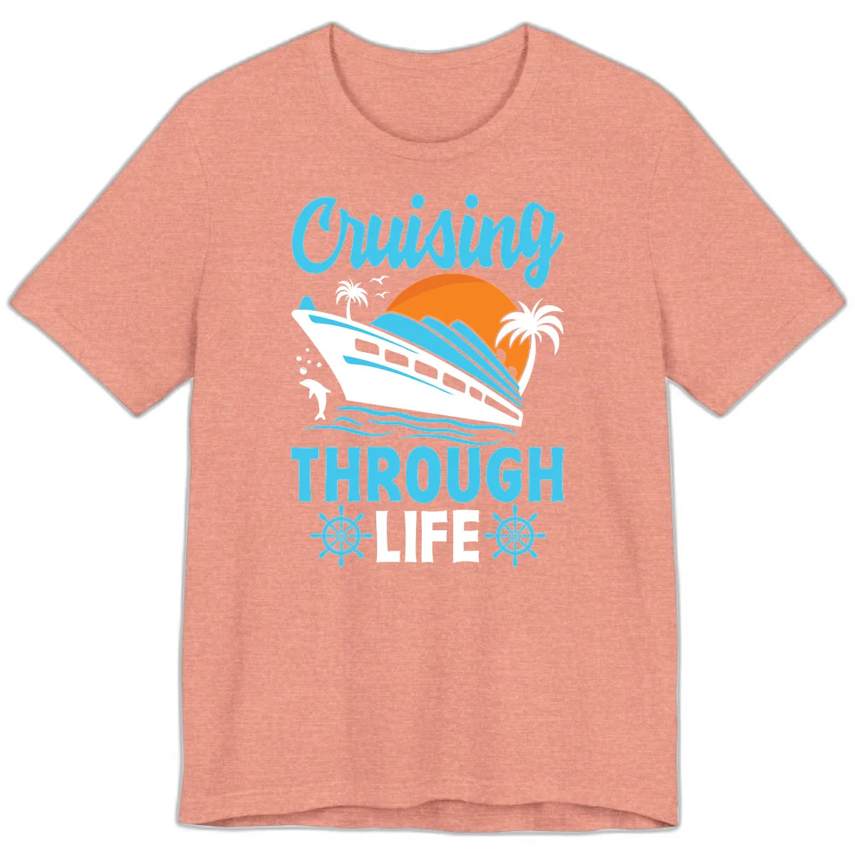 Cruising Through Life Premium T-Shirt in Heather Sunset