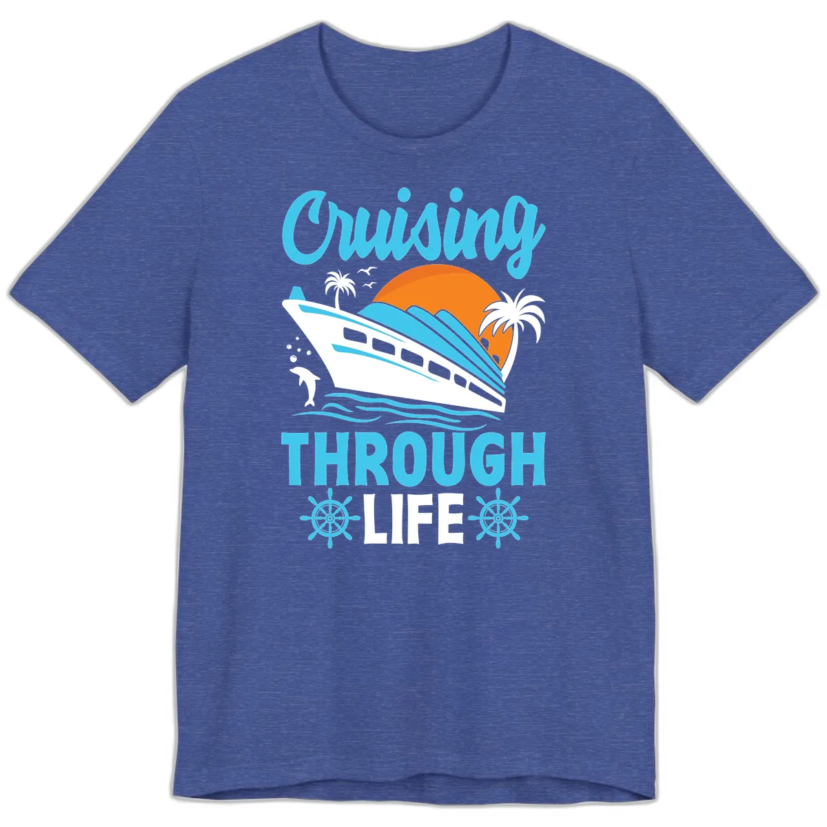 Cruising Through Life Premium T-Shirt in Heather True Royal