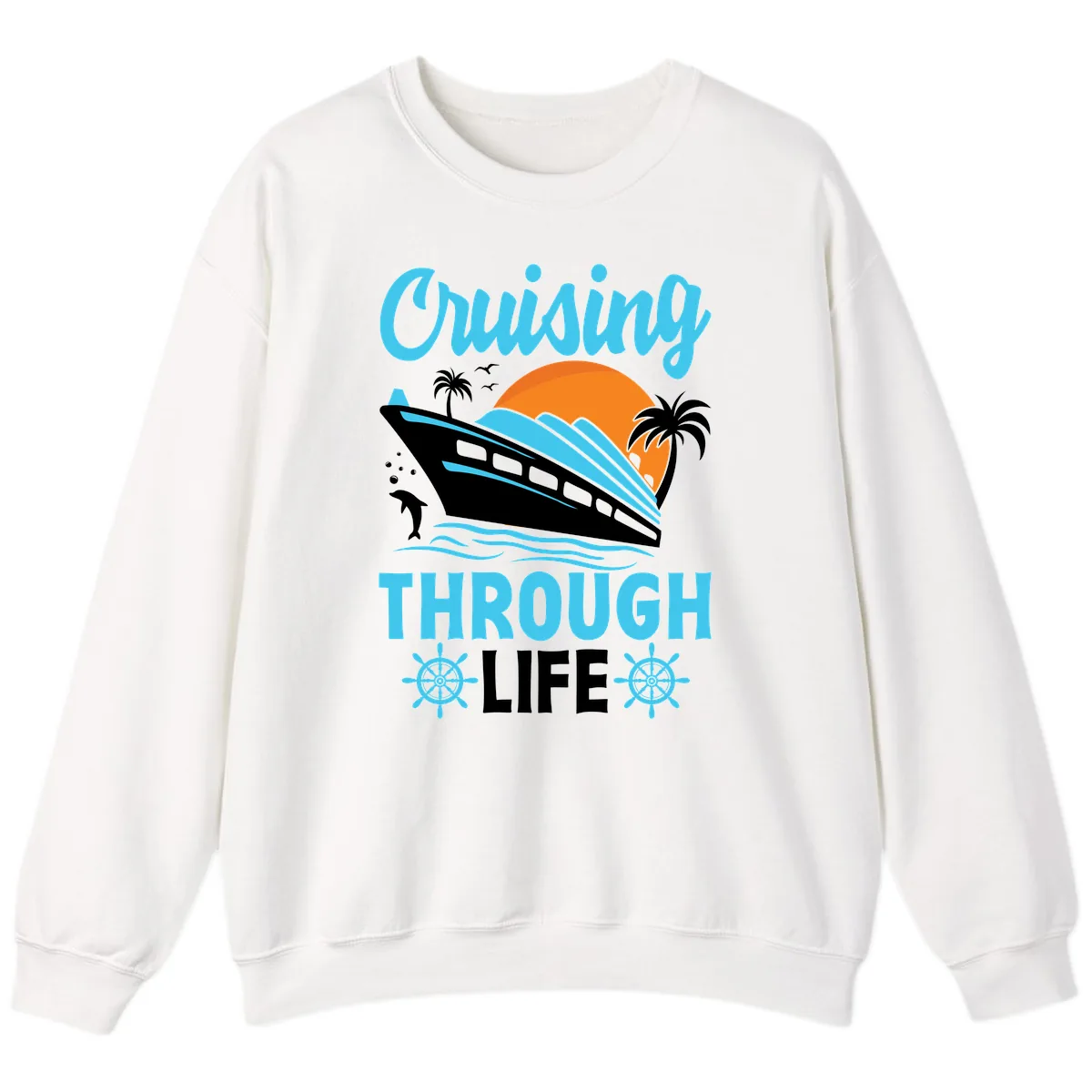 Cruising Through Life Sweatshirt in White