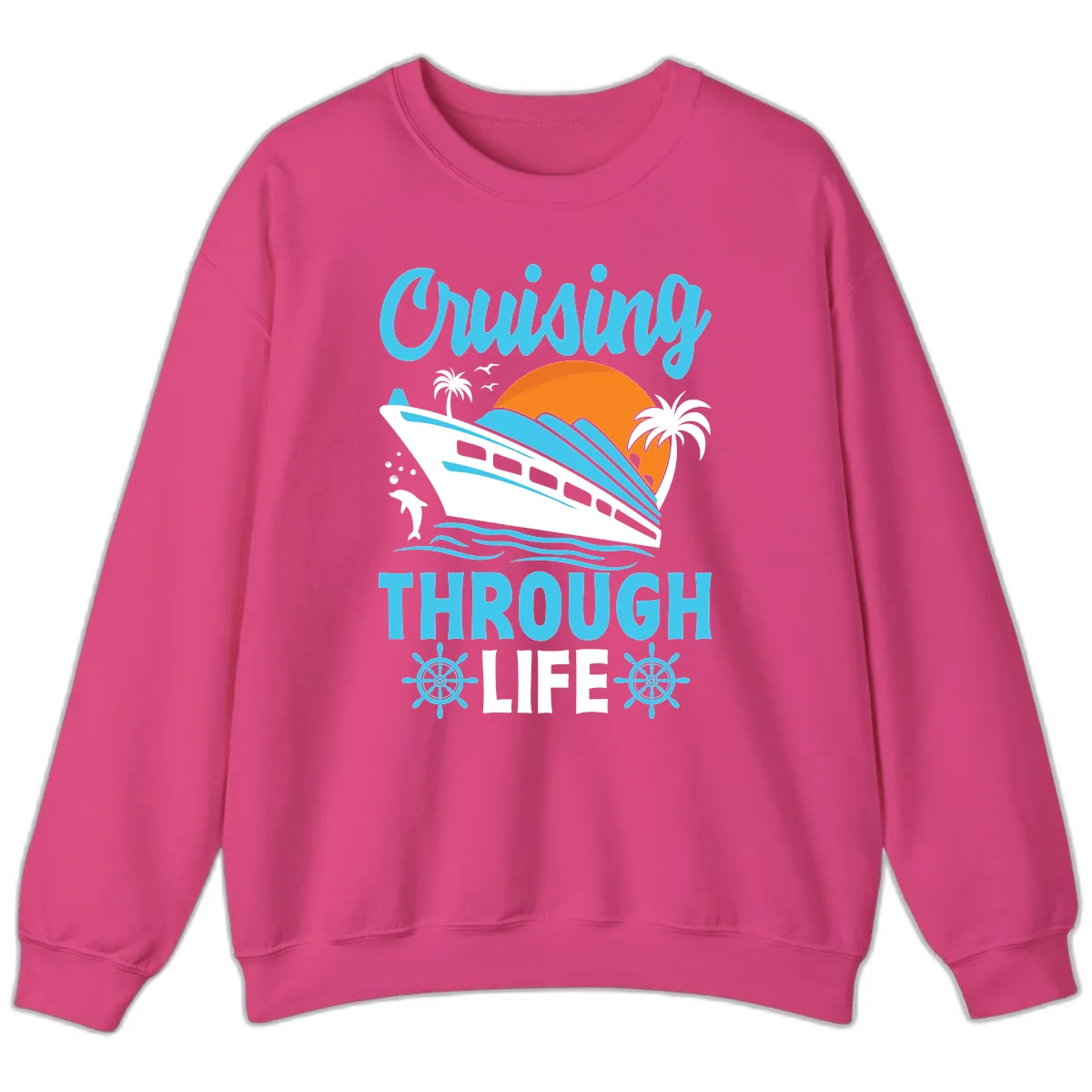 Cruising Through Life Sweatshirt in Heliconia