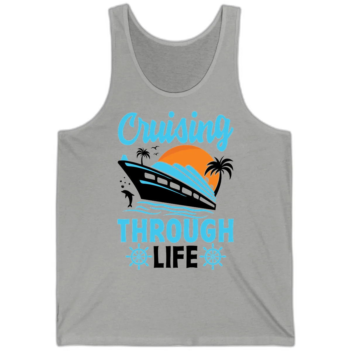 Cruising Through Life Tank in Athletic Heather