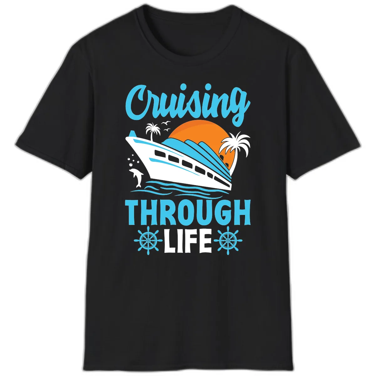 Cruising Through Life T-Shirt in Black