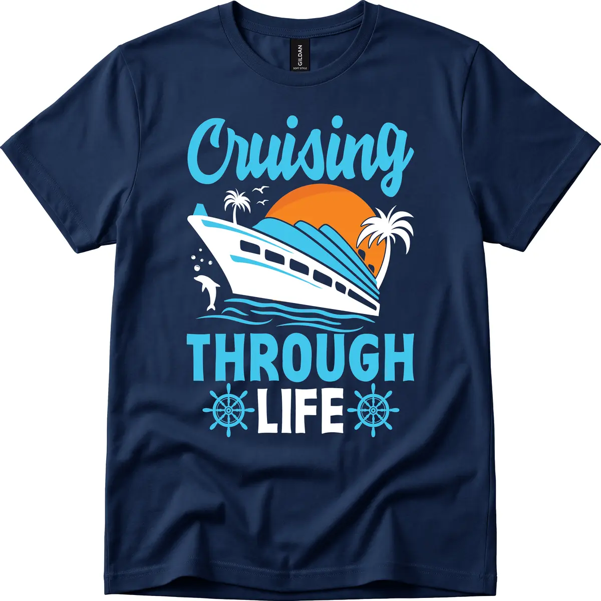 Cruising Through Life T-Shirt in Navy