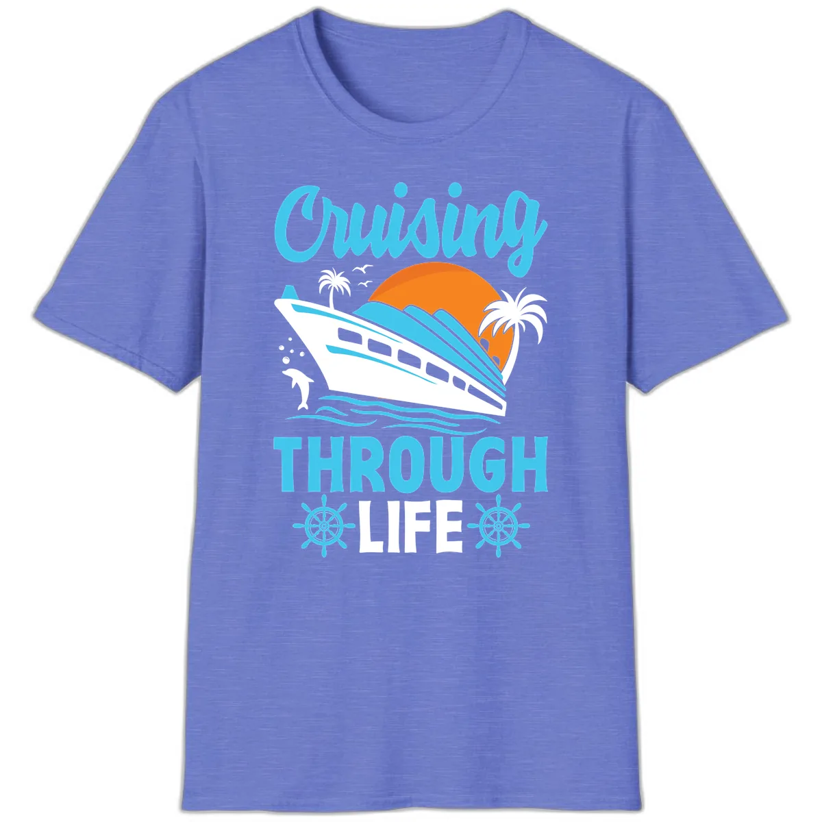 Cruising Through Life T-Shirt in Heather Royal
