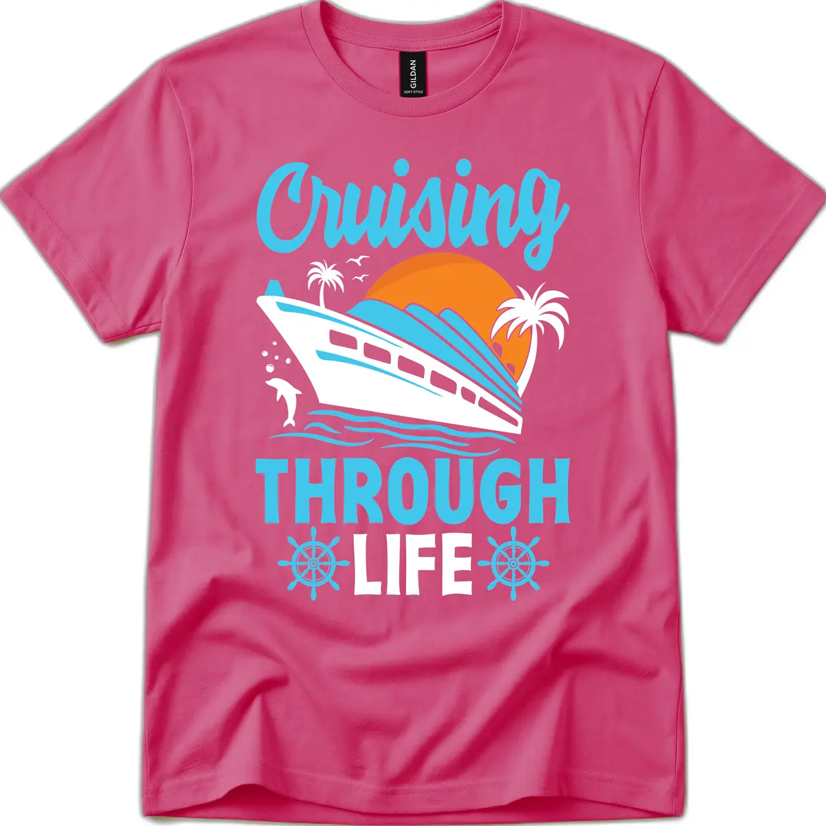 Cruising Through Life T-Shirt in Heliconia