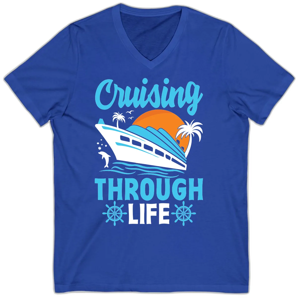 Cruising Through Life V-Neck in True Royal