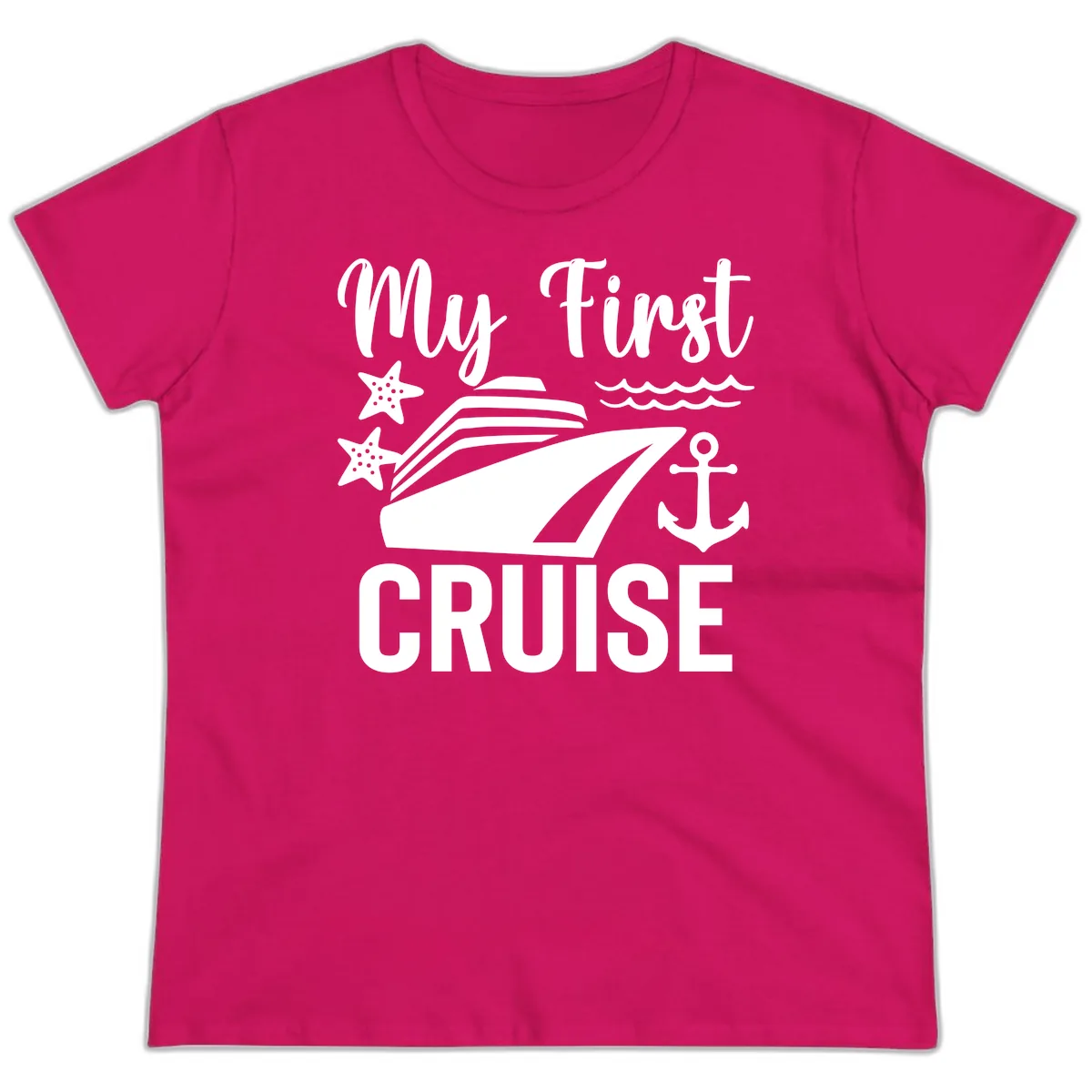 My First Cruise Ladies Tee in Heliconia