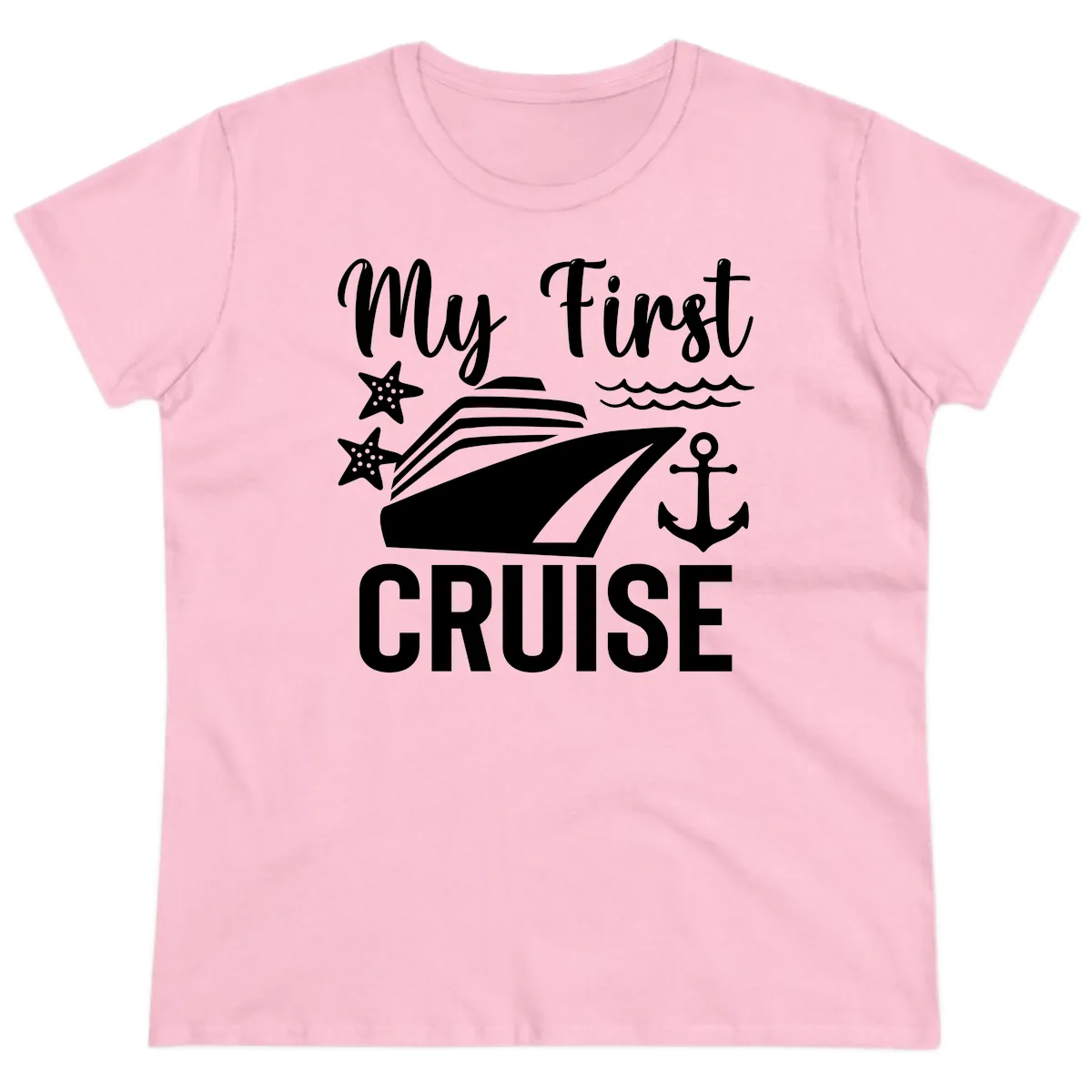 My First Cruise Ladies Tee in Light Pink