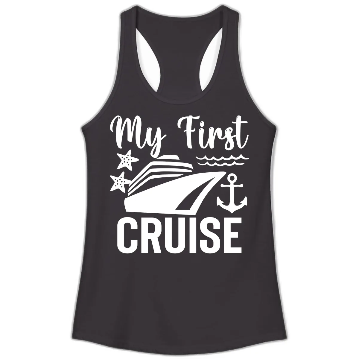My First Cruise Ladies Tank in Black