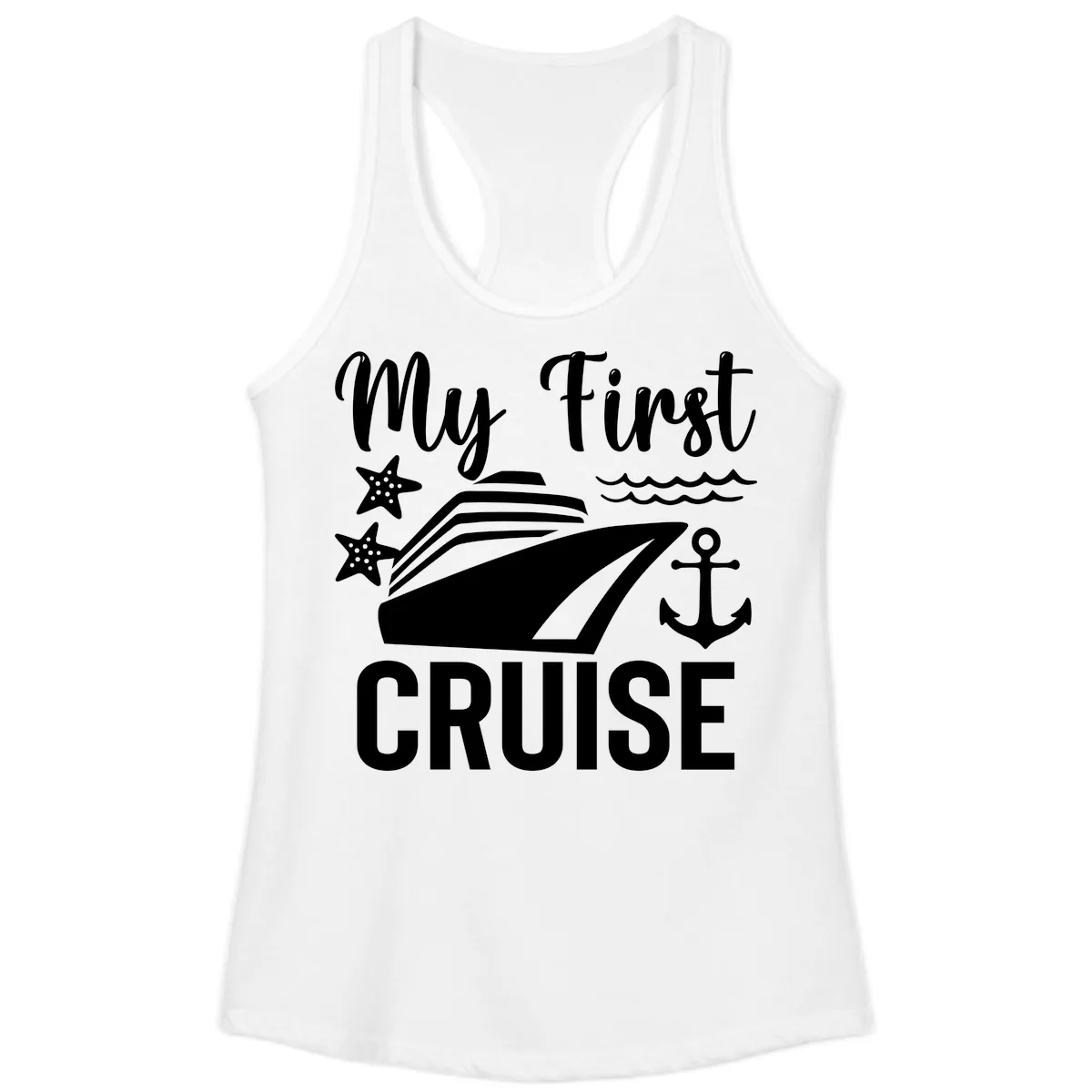 My First Cruise Ladies Tank in White