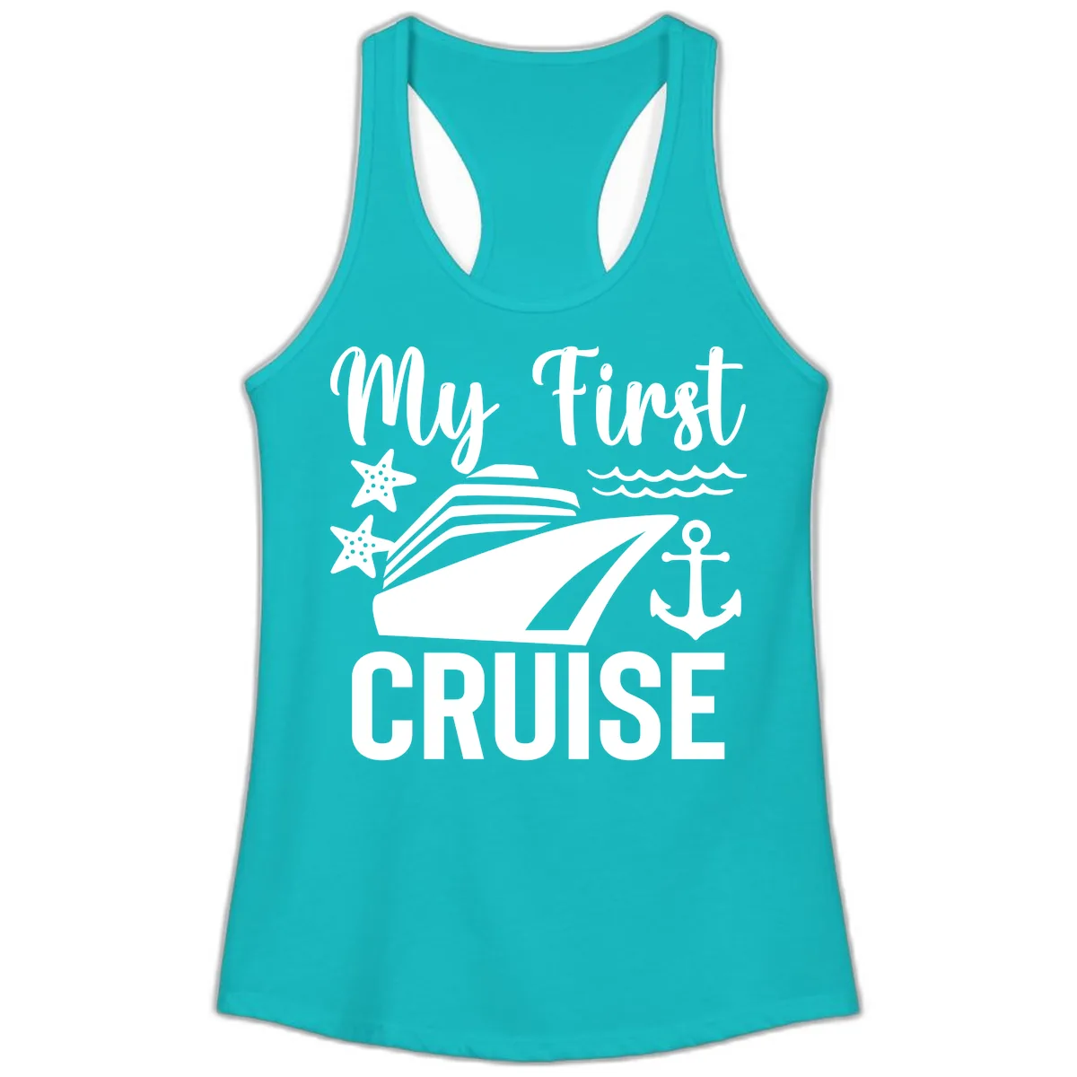 My First Cruise Ladies Tank in Tahiti Blue