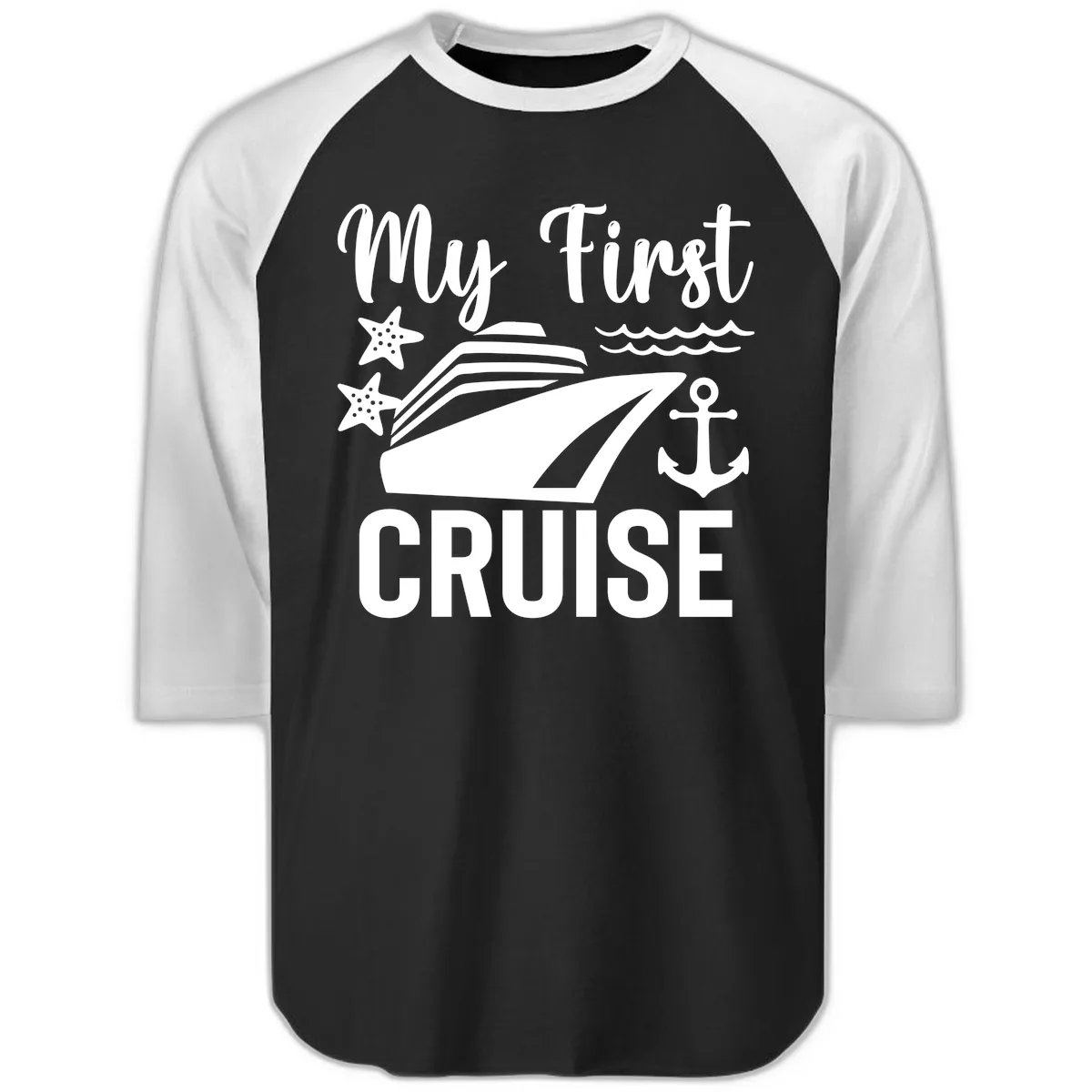 My First Cruise Raglan 3/4 in Black White